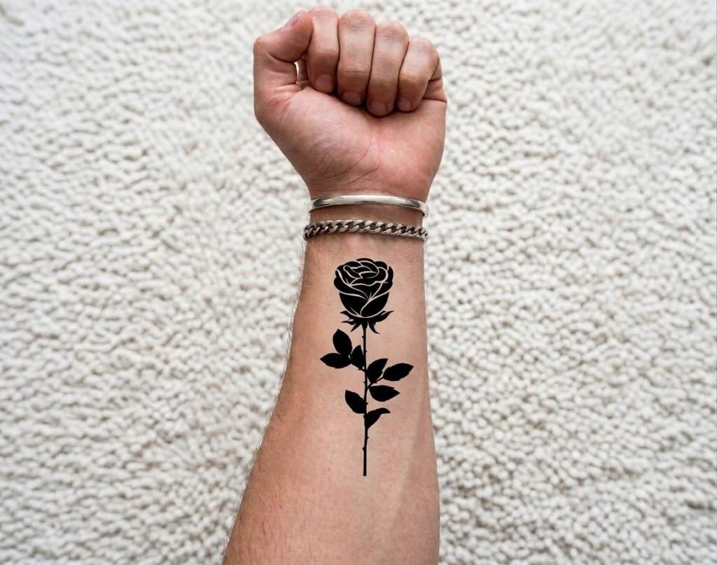 Tattoo Rose style 2 noir