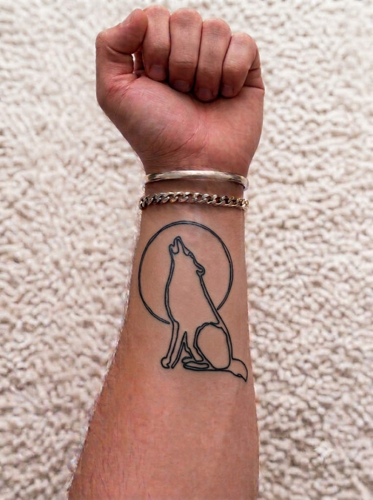 Tattoo Loup Lune