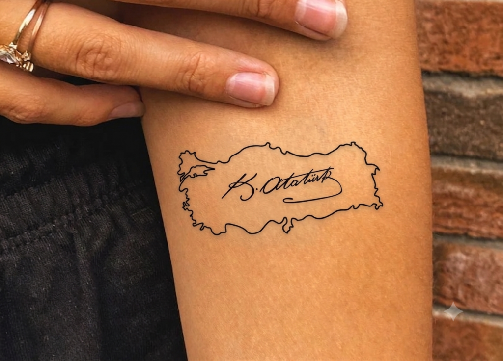 Tattoo carte Turquie Atatürk