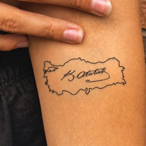 Tattoo carte Turquie Atatürk